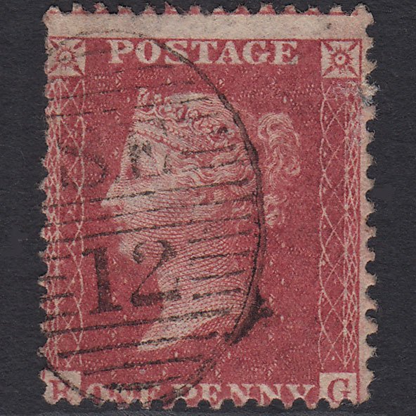 GB QV 1857 1d Rose-red (Plate 58) SG40-C10(1) RG FU London D&S SE12 Misperf