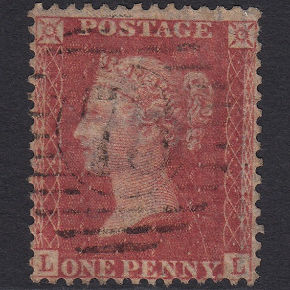 GB QV 1857 1d Rose-red (Plate 55) SG40-C10(1) LL GU London D&S Cancel