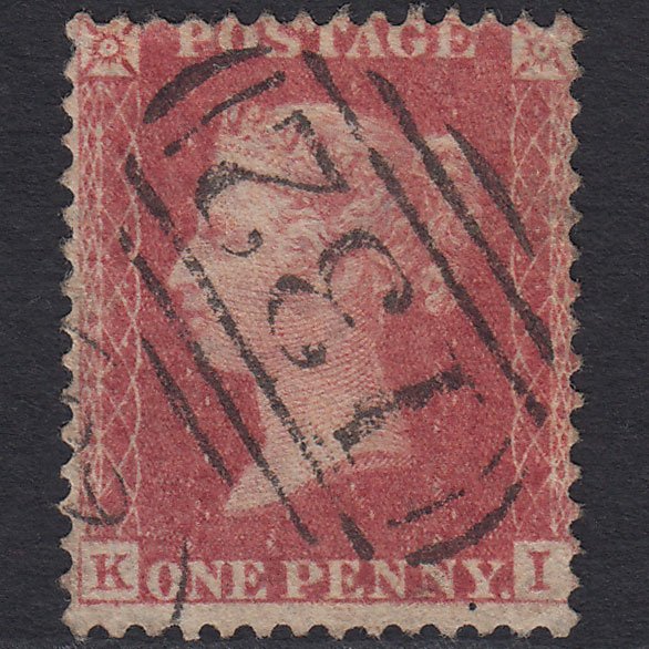 GB QV 1857 1d Rose-red (Plate 34) SG40-C10(1) KI FU Brighton 132