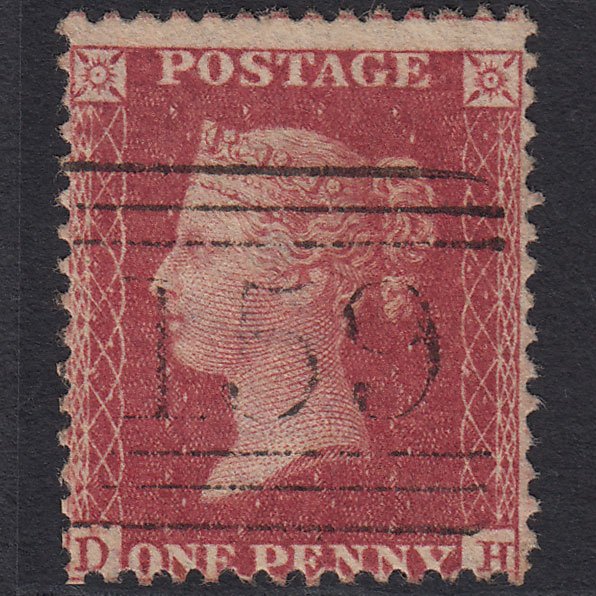 GB QV 1857 1d Rose-red (Plate 57) SG40-C10(1) DH FU Glasgow 159 Misperf