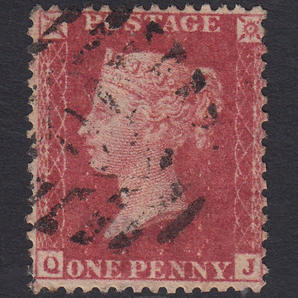 GB QV 1857 1d Rose-red (Plate 55) SG40-C10(1) QJ FU London IS Cancel