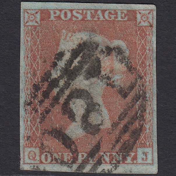 GB QV 1841 1d Red-brown (Plate 108) SG8-B1(1) QJ FU 4 Margins Chester 180