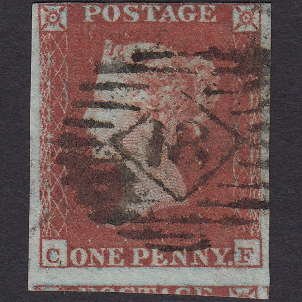 GB QV 1841 1d Red-brown (Plate 104) SG8-B1(1) CF GU 4 Margins London IS 18