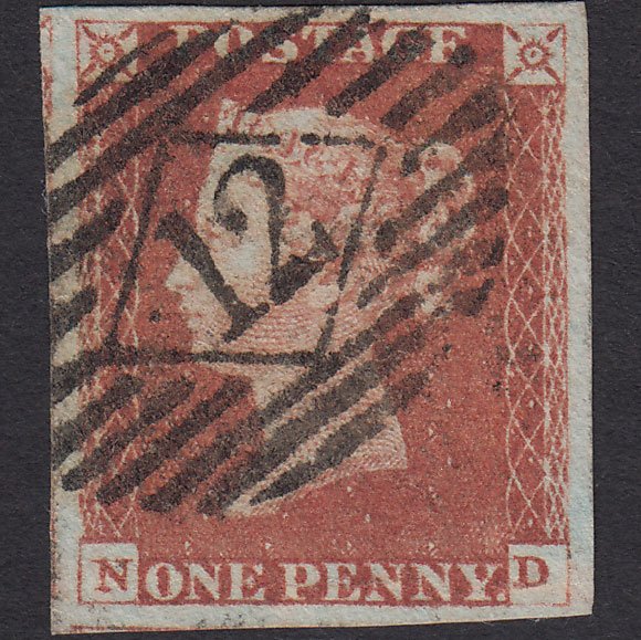 GB QV 1841 1d (Plate 73) SG8-B1(1) ND FU 4 Good Margins London IS 12