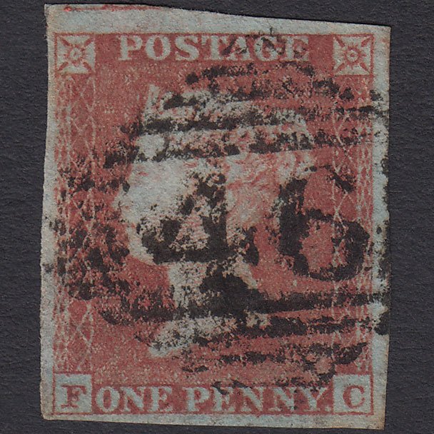 GB QV 1841 1d Red-brown (Plate 165) SG8-B2(1) FC GU 4 Margins Ballymena 46