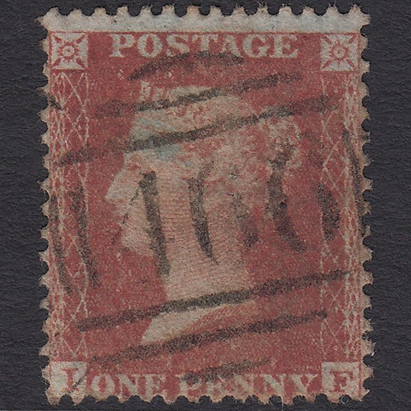 GB QV 1855 1d Red-brown (Plate 17) SGC6(1) IF GU Liverpool 466 Spoon