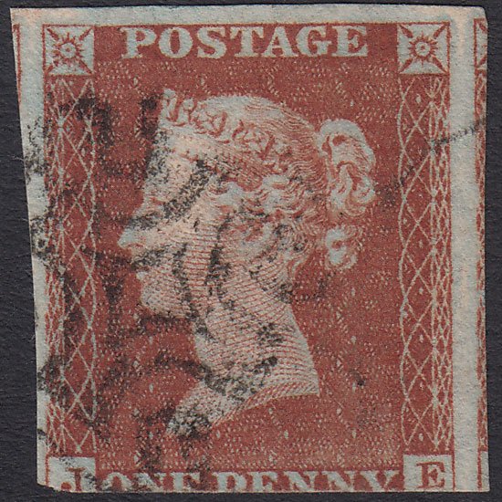 GB QV 1841 1d Red-brown (Plate 37) SG8-B1(1) Ivory Head JE FU 3 Margins MX