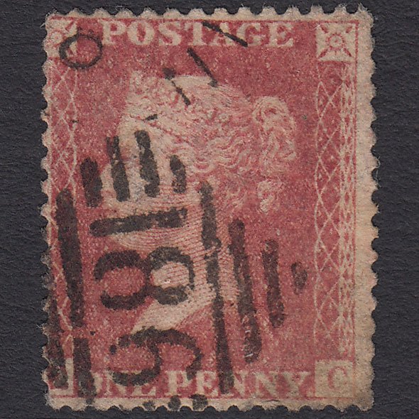 GB QV 1857 1d Rose-red (Plate 43) SG40-C10(1) EC GU Dublin 186