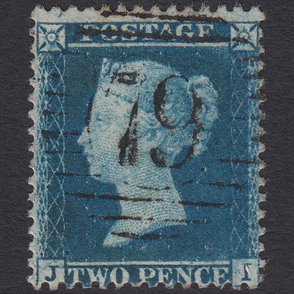 GB QV 1857 2d Blue (Plate 6) SG35-F7 JI FU London D&S 79