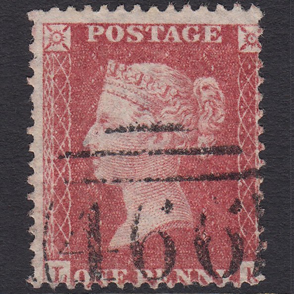 GB QV 1857 1d Rose-red (Plate 27) SG40-C10(1) LK FU Liverpool 466