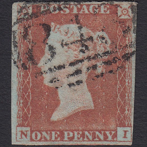 GB QV 1841 1d Red-brown (Plate 84) SG8-B1(1) NI FU 4 Margins Warwick 848