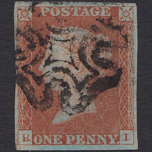 GB QV 1841 1d Red-brown (Plate 25) SG8-B1(1) GUideline RI FU 4 Margins MX
