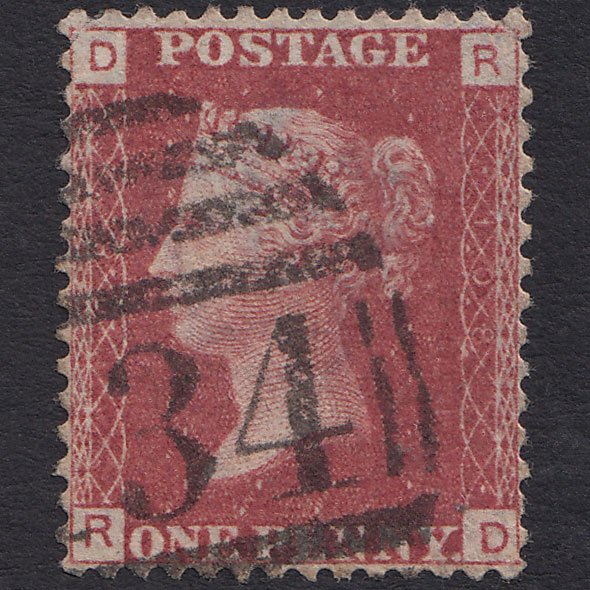 GB QV 1864 1d Lake-red (Plate 108) SG44-G1(2) RG GU Bristol 134