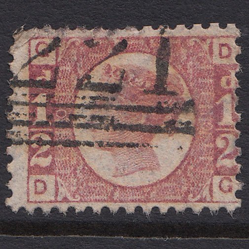 GB QV 1870 1/2d Rose (Plate 10) SG49-G4 DG GU Leith 221