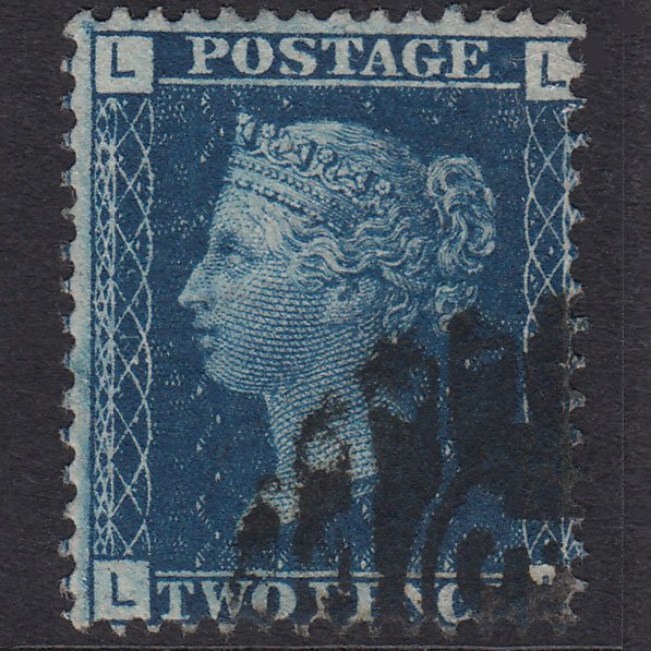 GB QV 1869 2d Deep Blue (Plate 15) SG47-G3 LL VFU London D&S Cancel
