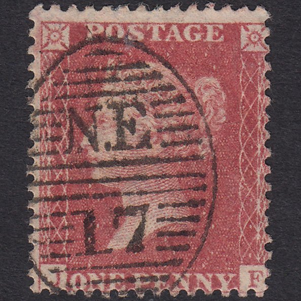 GB QV 1857 1d (Plate 42) SG40-C10(1) JF FU Missing Imprimatur London D&S NE17