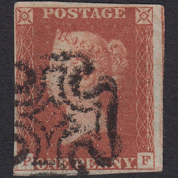 GB QV 1841 1d Red-brown (Plate 22) SG8-B1(1) PF FU Missing Imprimatur 4M MX