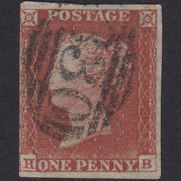 1841 1d Red-Brown Plate 150 SG8-B2(1) HB GU Nr 4 Margins