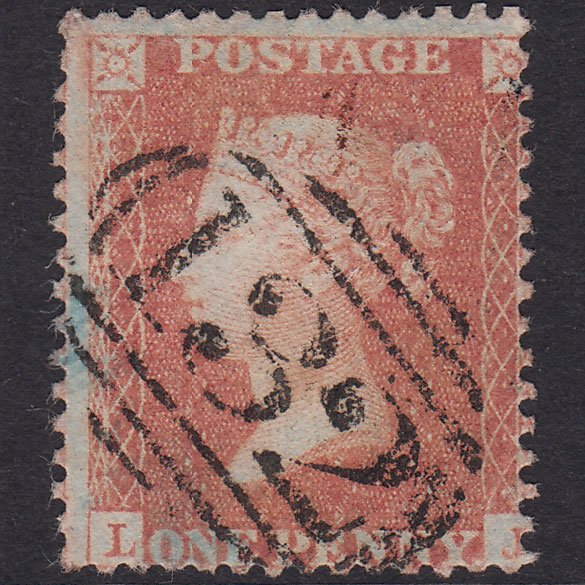 GB QV 1856 1d Brown-Rose Plate 42 SG32-C8(4) LJ FU Brighton 132