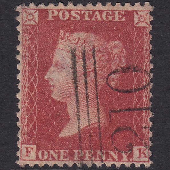 GB QV 1857 1d Plate 43 SG40-C10(1) FK VFU Kirkcaldy 210 Well Centred