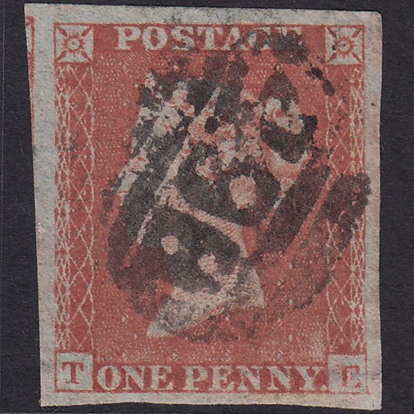 1841 1d Red-Brown Plate 162 SG8-B2(1) TE GU 4 Good Margins Manchester 498