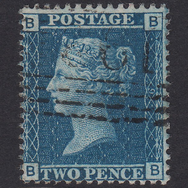GB QV 1858 2d Blue Plate 9 SG45-G2 BB VFU Scotland