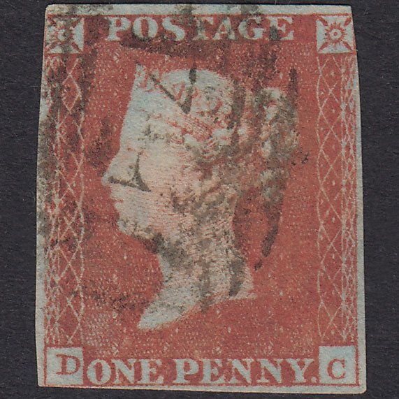 GB QV 1841 1d Red-Brown Plate 124 SG8-B1(1) DC GU Stratford-On-Avon 754