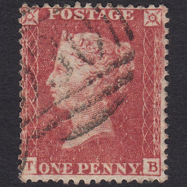 GB QV 1857 1d Rose-Red Plate 55 SG40-C10(1) TB GU York 930