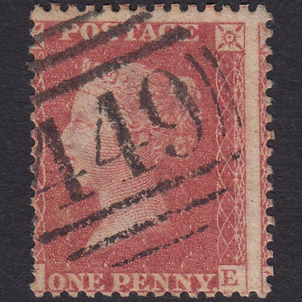 GB QV 1861 1d Rose-Red Plate 51 SG42-C12(3) NE GU Leicester 449 Misperf