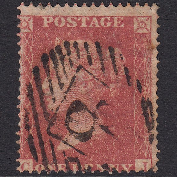 GB QV 1857 1d Rose-Red Plate 49 SG36-C11 JJ GU London IS 8