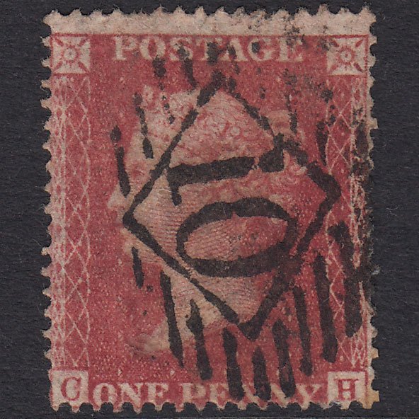 GB QV 1857 1d Rose-Red Plate 60 SG36-C11 CH GU London IS 10