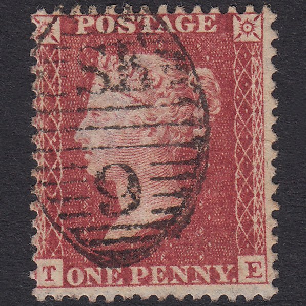 GB QV 1857 1d Rose-Red Plate 62 SG40-C10(1) TE FU London D&S Se9
