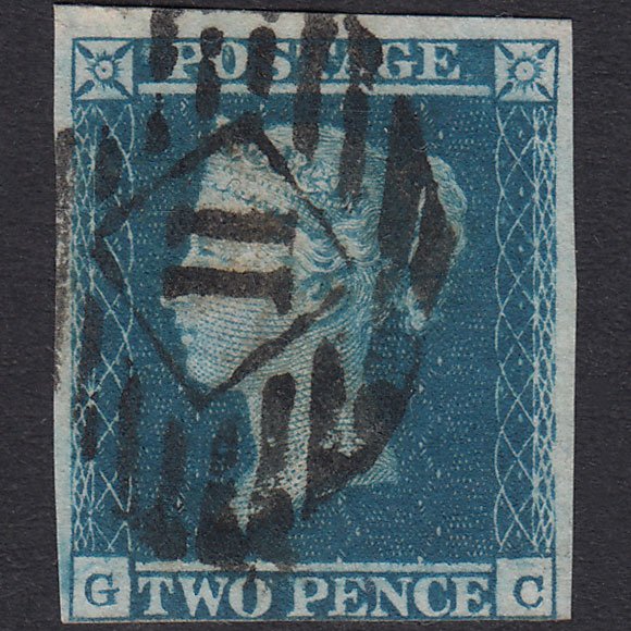 GB QV 1841 2d Deep Full Blue Plate 4 SG15-E1(3) GC FU 4M London IS 11