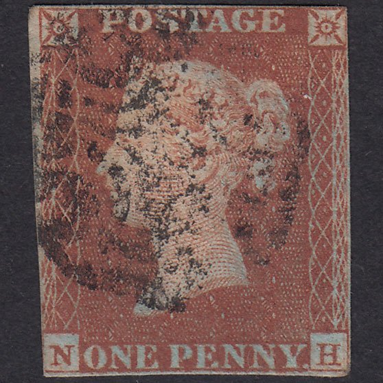 GB QV 1841 1d Plate 19 SG8-B1(1) Guideline NH GU Nr 4 Margins MX