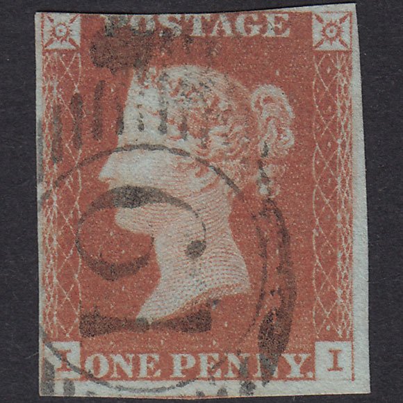 GB QV 1841 1d Red-Brown Plate 74 SG8-B1(1) II FU 3 Margins London D&S 61