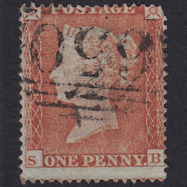 GB QV 1854 1d Red-Brown Plate 155 SG17-C1(1) SB GU Rochester 650 State 3