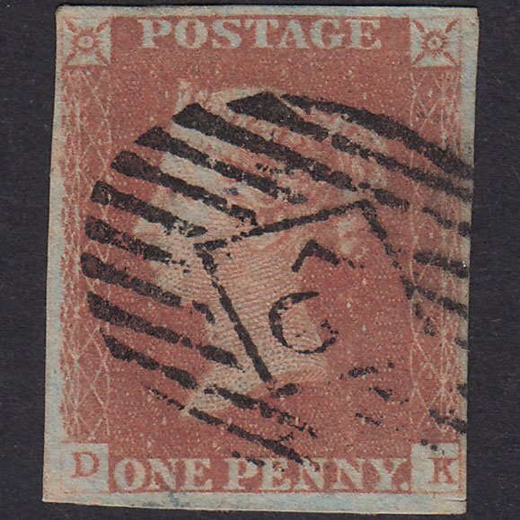 GB QV 1841 1d Red-Brown Plate 81 SG8-B1(1) DK GU 4 Margins London IS 2