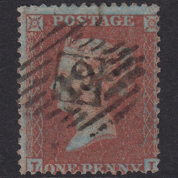 GB QV 1855 1d Red-Brown Plate 7 SG24-C3(1) LI GU London IS 19