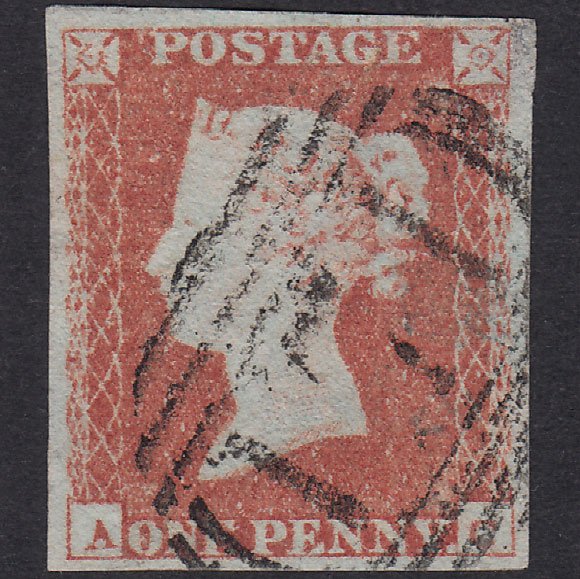 GB QV 1841 1d Red-Brown Plate 112 SG8-B1(1) AC GU 4 Margins Chalford 171