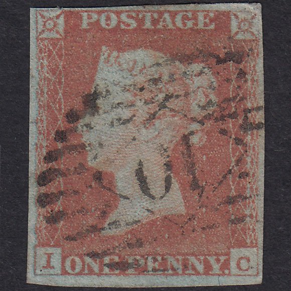 GB QV 1841 1d Red-Brown Plate 69 SG8-B1(1) IC GU 4 Margins London IS 10