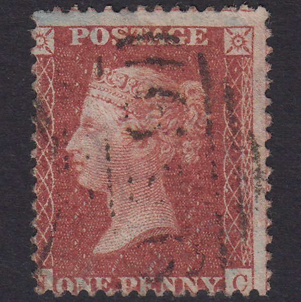 GB QV 1856 1d Red-Brown Plate 33 SG29-C8(1) NC FU Clifton 959