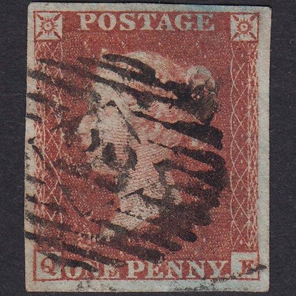 GB QV 1841 1d Plate 114 SG8-B1(1) QE GU 4 Good Margins London IS Cancel