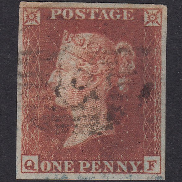 GB QV 1841 1d Plate 154 SG8-B2(1) QF GU 4 Good Margins London IS Cancel