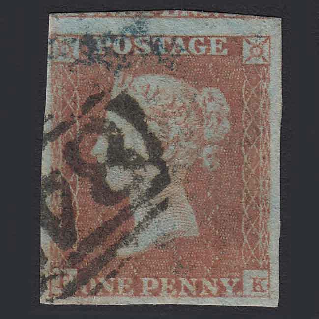 GB QV 1841 1d Red-brown (Plate 95) SG8-B1(1) TK FU 4 Margins