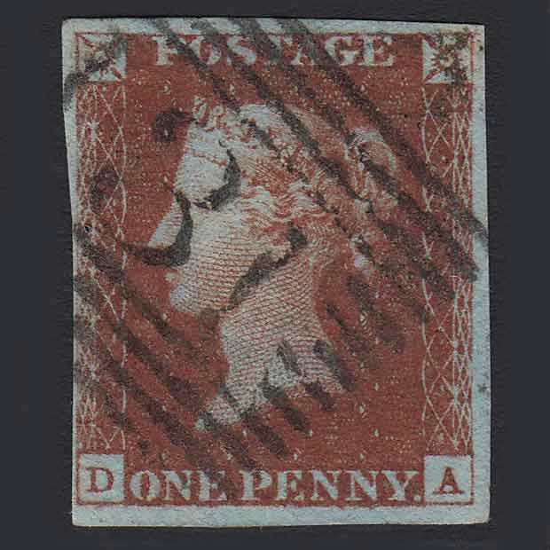 GB QV 1841 1d DP Red-brown (Plate 53) SG10-B1(4) DA FU Edinburgh 131 4M