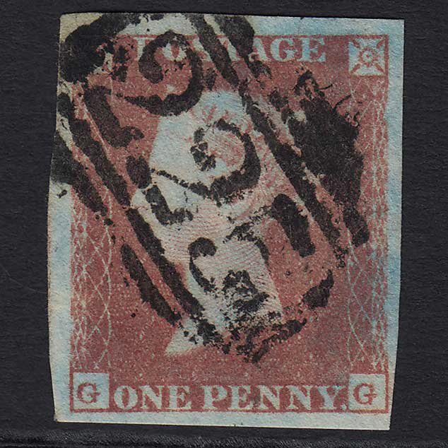 GB QV 1841 1d Red-brown (Plate 89) SG8-B1(1) GG FU Cowes 225 4M Imperf