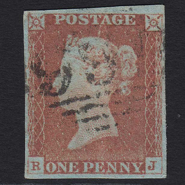 GB QV 1841 1d Red-brown (Plate 71) (SG8) 'RJ' GU 4 Margins