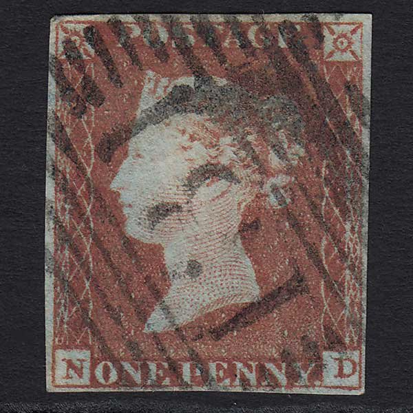 GB QV 1841 1d Red-brown (Plate 76) (SG8) 'ND' FU Edinburgh (131) 4 Margins