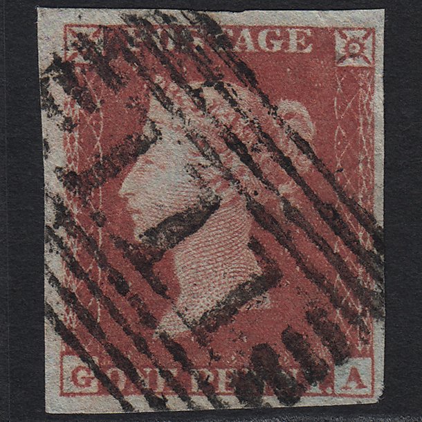 GB QV 1841 1d Red-brown (Plate 162) SG8-B2(1) GA GU Dunbar 111 4M Imperf