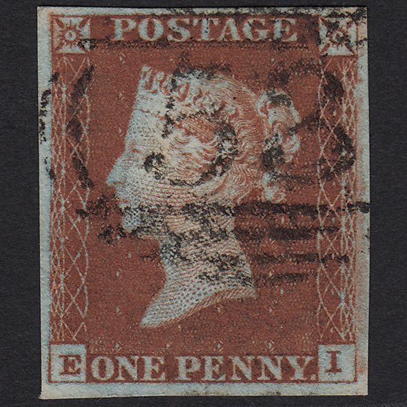 GB QV 1841 1d Red-brown (Plate 62) SG8-B1(1) EI VFU Bath 53 4 Margins